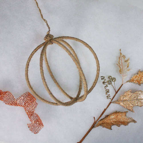 Beige Wrapped Oval Christmas Hanging Ornament 19"