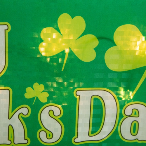 17" Lighted Holographic Happy St.Patrick's Day Window Silhouette Decoration