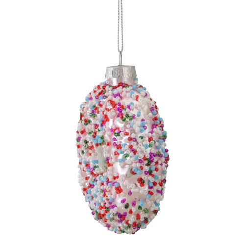 3.5" Pink Doughnut with Sprinkles Glass Christmas Ornament