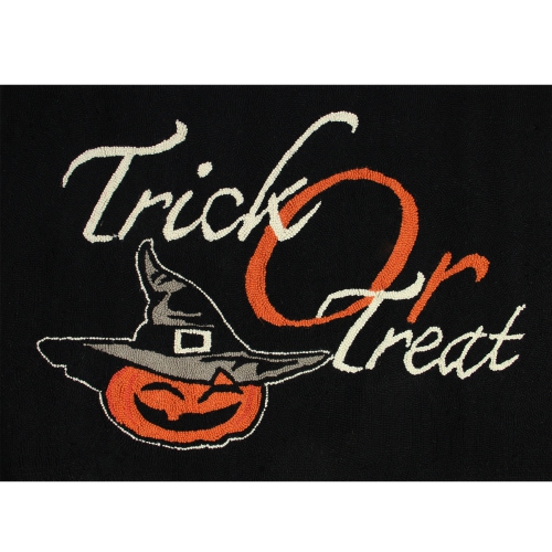 CC HOME FURNISHINGS  2' X 3' Trick Or Treat Hand-Hooked Halloween Themed Throw Rug