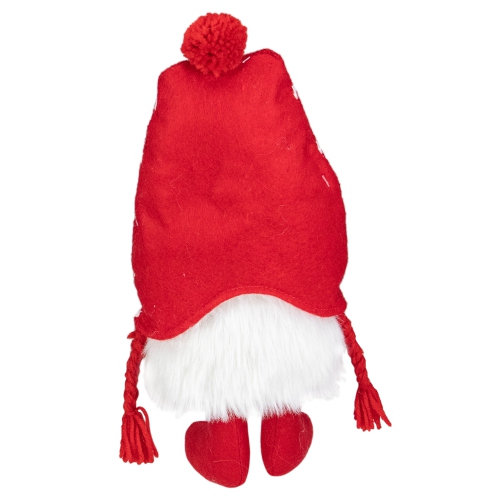 18-Inch Red and White Plush Tabletop Sitting Christmas Gnome Figure