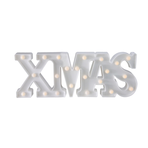 NORTHLIGHT  18.5" Battery Operated Led Lighted Xmas Christmas Marquee Sign In White