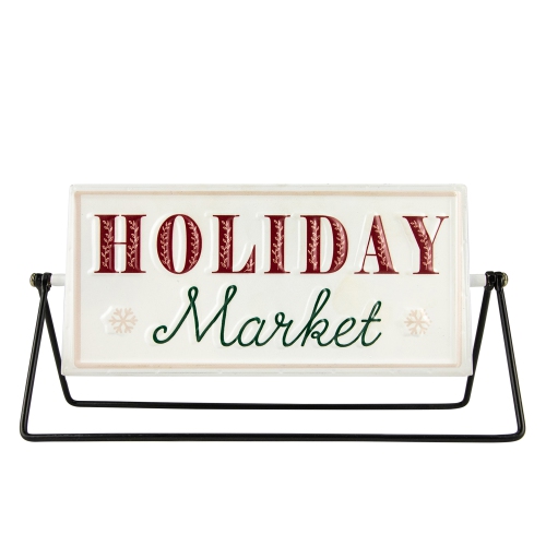 10.25" Merry Christmas/Holiday Market Reversible Tabletop Sign