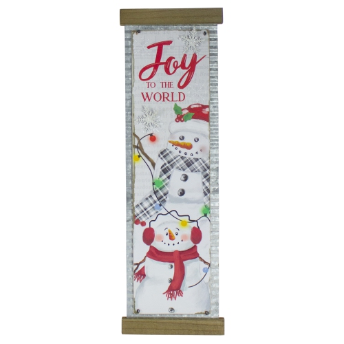 26-Inch Joy to the World Galvanized Christmas Wall Decor