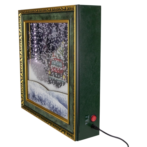 31" LED Lighted Musical Snowing Retro Truck Wall Plaque