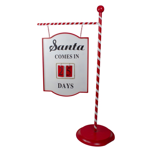 NORTHLIGHT  "53"" Candy Cane Striped Countdown to Christmas Display Sign"