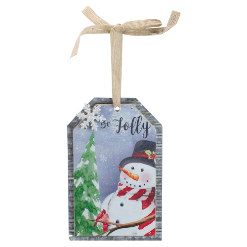 NORTHLIGHT  8" Galvanized Metal 'be Jolly' Gift Tag Christmas Wall Decor