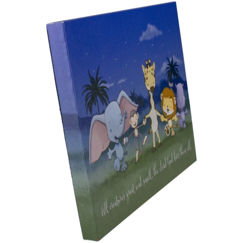 8" LED Lighted "All Creatures" Canvas Wall Art