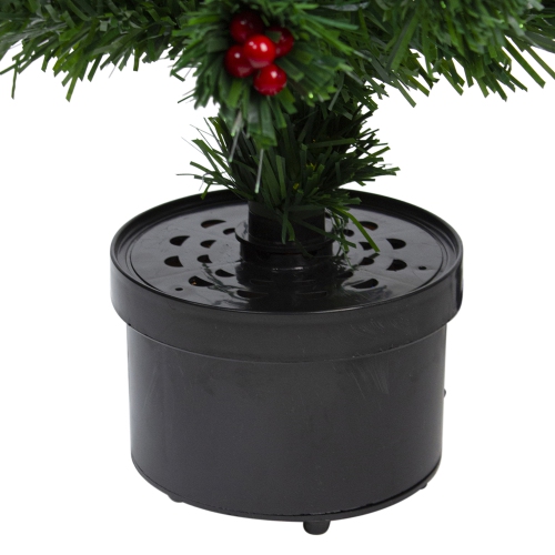 3' Pre-Lit Color Changing Fiber Optic Christmas Tree with Red Berries