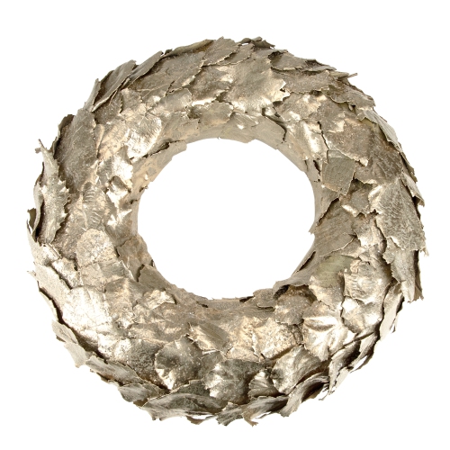 Gold Layered Leaves Christmas Wreath, 15.5-Inch, Unlit