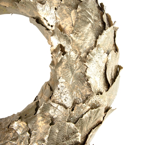 Gold Layered Leaves Christmas Wreath, 15.5-Inch, Unlit