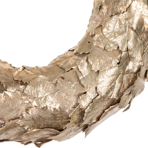 Gold Layered Leaves Christmas Wreath, 15.5-Inch, Unlit