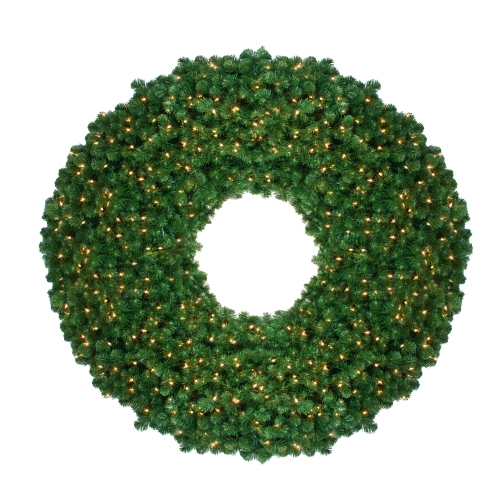 NORTHLIGHT  48" Pre-Lit Olympia Pine Artificial Christmas Wreath - Warm Lights In White