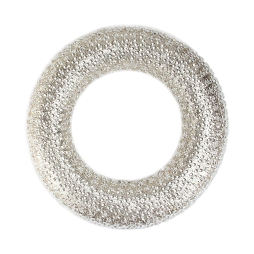 Silver and Clear Beaded Artificial Christmas Wreath - 20-Inch, Unlit