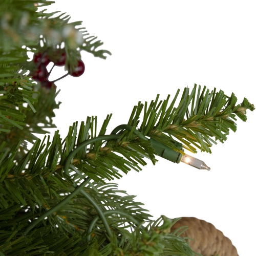 6.5' Pre-Lit Mixed Winter Berry Pine Artificial Christmas Tree - Clear Lights