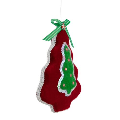7.5" Red and Green Peppermint Tree Christmas Ornament
