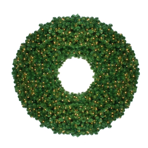 NORTHLIGHT  12' Pre-Lit Olympia Pine Commercial Artificial Christmas Wreath - Warm Lights In White