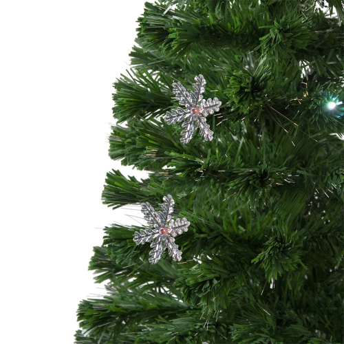 4' Pre-Lit Color Changing Fiber Optic Artificial Christmas Tree with Snowflakes