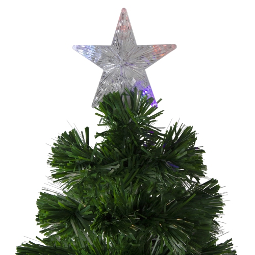 4' Pre-Lit Color Changing Fiber Optic Artificial Christmas Tree with Snowflakes
