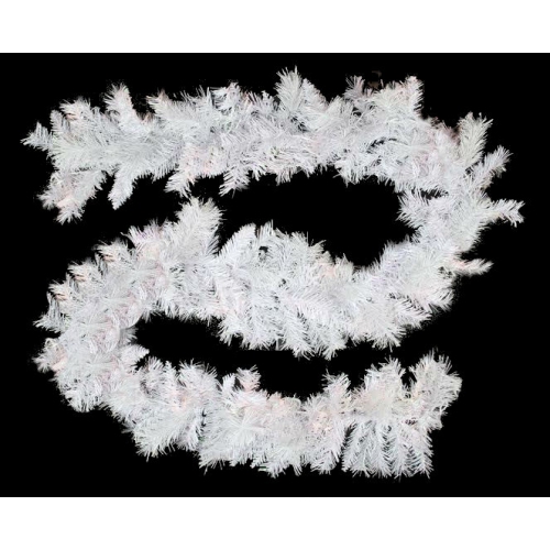 NORTHLIGHT  9' X 10" Pre-Lit Vermont Pine Artificial Christmas Garland, Clear Lights In White