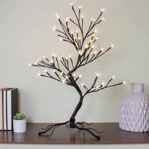 25" Pre-Lit Japanese Sakura Blossom Artificial Tree - Warm White LED lights