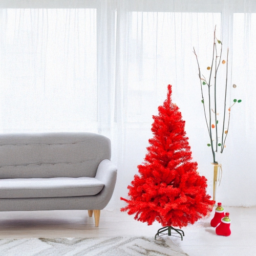 4' Scarlett Red Pine Artificial Christmas Tree, Unlit