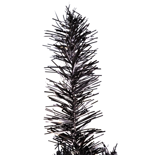 4' x 24" Slim Black Tinsel Artificial Christmas Tree - Unlit