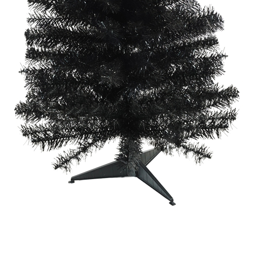 4' x 24" Slim Black Tinsel Artificial Christmas Tree - Unlit