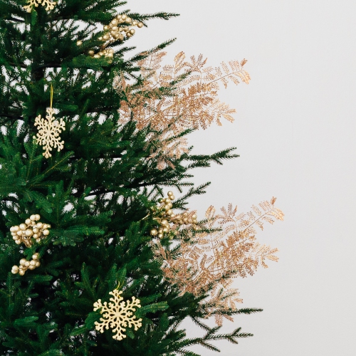 28" Brown Glittered Mimosa Tree Leaf Autumn Spray