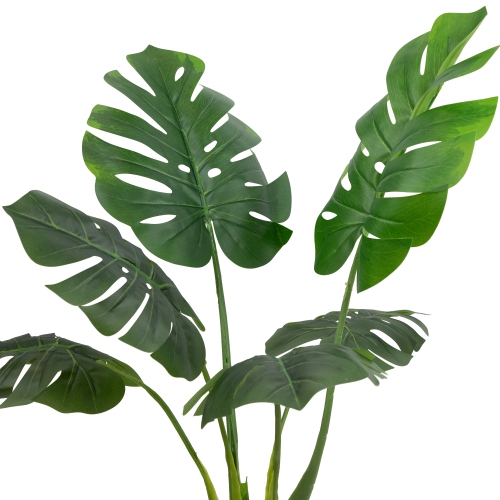 35" Potted Green Wide Leaf Monstera Artificial Floor Plant