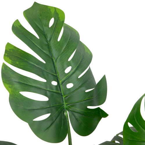 35" Potted Green Wide Leaf Monstera Artificial Floor Plant