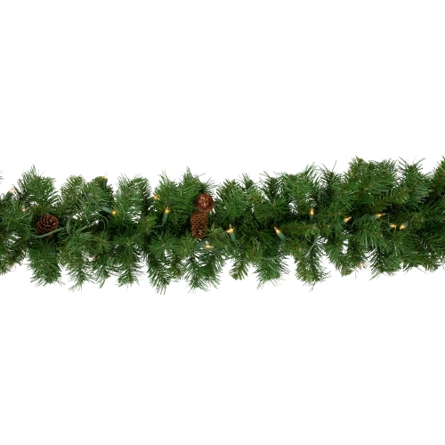 9' x 12" Pre-Lit Dakota Red Pine Artificial Christmas Garland - Clear Dura-Lit Lights
