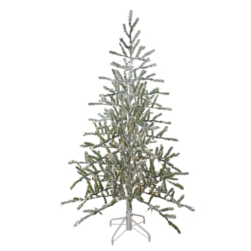 5' Pre-Lit Medium Flocked Alpine Twig Artificial Christmas Tree - Warm White Lights