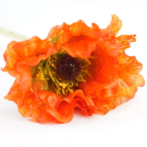 34" Orange Poppy Long Stem Flower Artificial Spring Floral Pick
