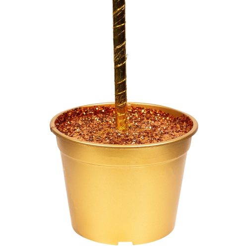 46" Copper Crystallized Glitter Potted Holiday Tree - Mirrors & Beads