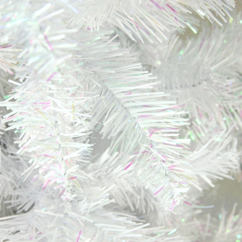 7.5' Pencil White Glimmer Iridescent Spruce Artificial Christmas Tree - Unlit