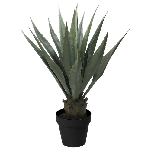 30" Green and Brown Potted Artificial Agave Succulent Plant