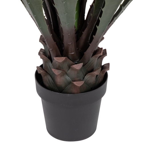 30" Green and Brown Potted Artificial Agave Succulent Plant