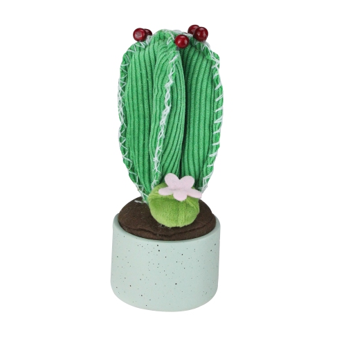 7" Green Artificial Plush Cactus in Gray Pot Tabletop Decoration