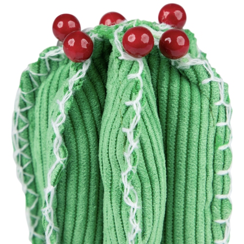 7" Green Artificial Plush Cactus in Gray Pot Tabletop Decoration