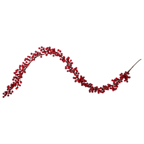 NORTHLIGHT  5' Shiny Berries Artificial Twig Christmas Garland - Unlit In Red
