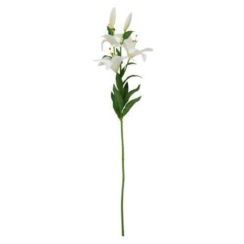 28" White Easter Lily Artificial Silk Floral Spray
