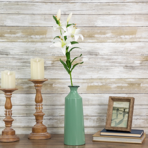 28" White Easter Lily Artificial Silk Floral Spray