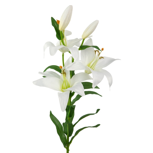 28" White Easter Lily Artificial Silk Floral Spray