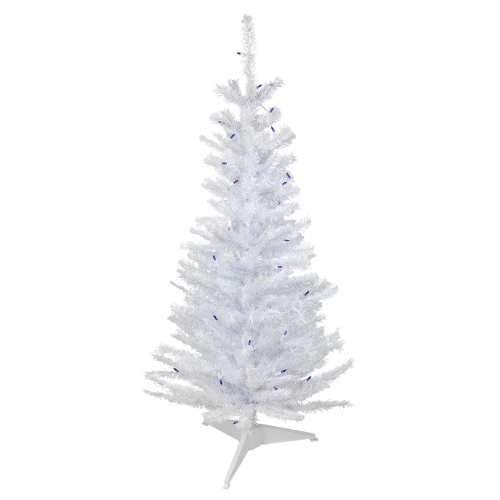 NORTHLIGHT  4' Pre-Lit Woodbury White Pine Slim Artificial Christmas Tree Lights In Blue