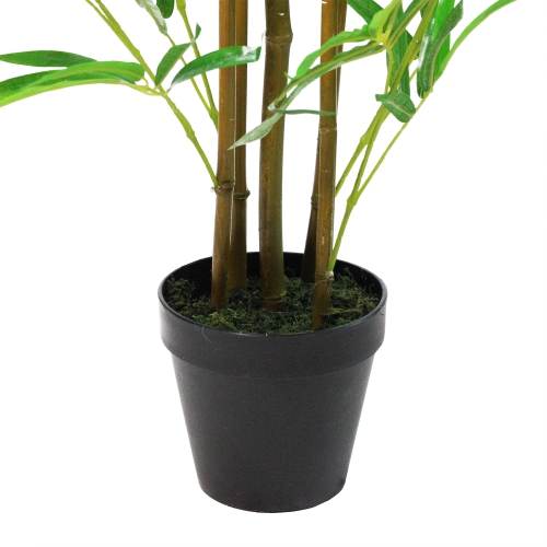 47" Green and Brown Potted Two Tone Artificial Bamboo Plant