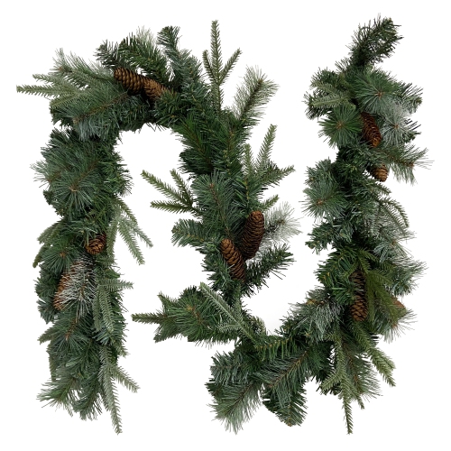 NORTHLIGHT  6' X 9" Pre-Lit Decorated Mixed Pine And Pine Cone Artificial Christmas Garland