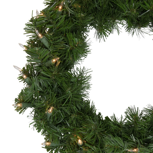 Deluxe Windsor Pine Artificial Christmas Wreath - 16-Inch, Clear Lights