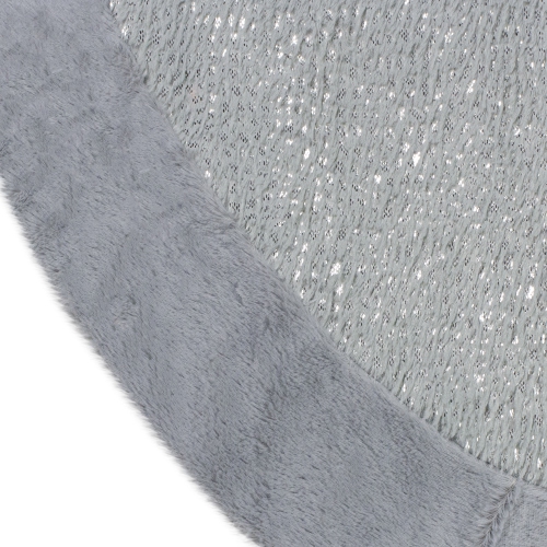 48" Gray and Silver Faux Fur Snake Skin Pattern Christmas Tree Skirt