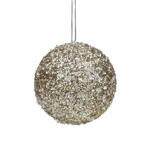 5" Gold and Silver Sequin Ball Christmas Ornament